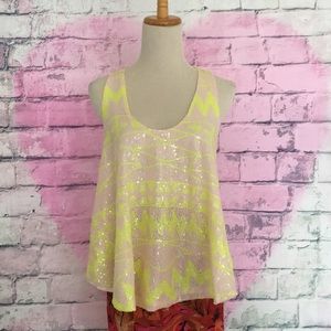 Timing float Razorback yellow/beige sequin top